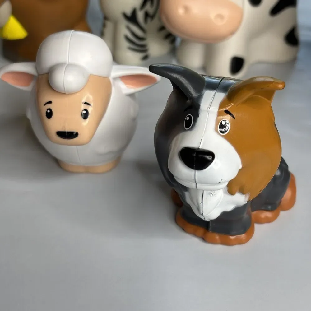Fisher-Price Little People Farm Animal Figures Lot Cow Dog Sheep‎ Zebra Goat Toy